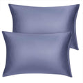 uxcell Standard Satin Pillowcase with Zipper, Super Soft and Luxury, Silky Pillow Cases Covers Set of 2, 21"x27", Slate Gray