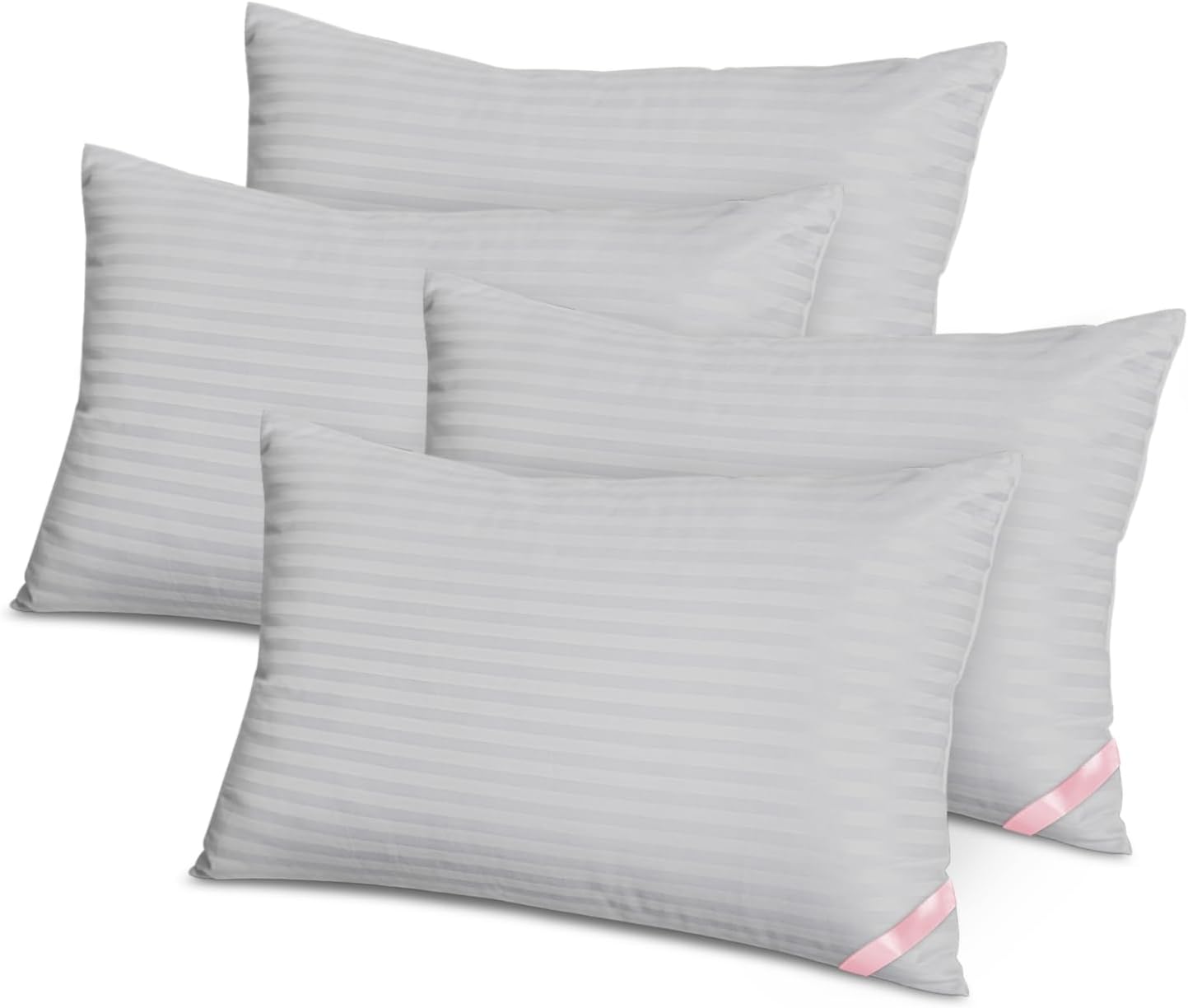 EIUE Bed Pillows for Sleeping 4 Pack, Pillows for Side and Back Sleepers, Super Soft Down Alternative Microfiber Filled Pillows (Light…