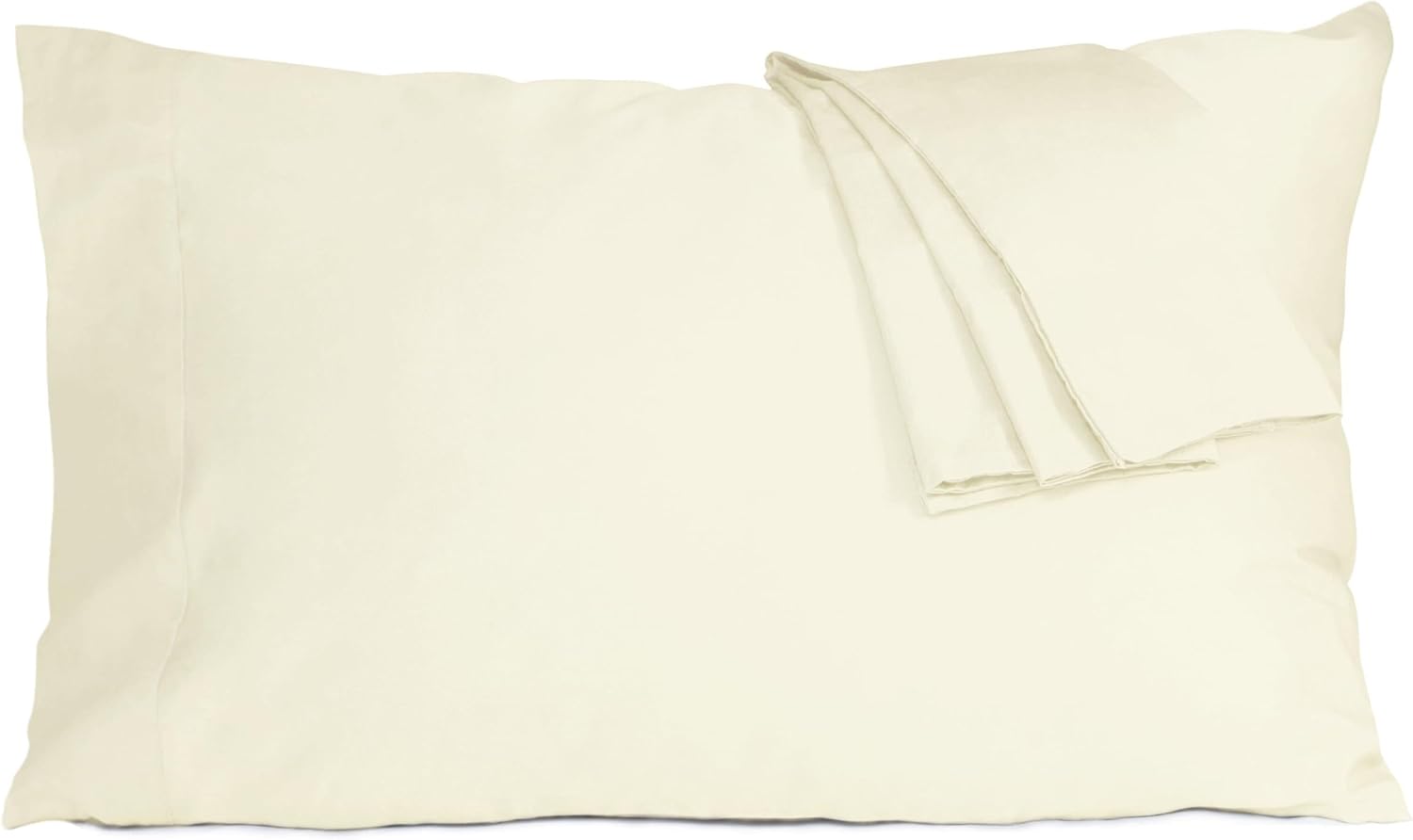 Homtec Pillow Cases, King Size Cotton Percale Weave Pillowcases, Pre-Shrunk Breathable and Hypoallergenic Pillowcases, Set of 2 (2 Piece Ki…