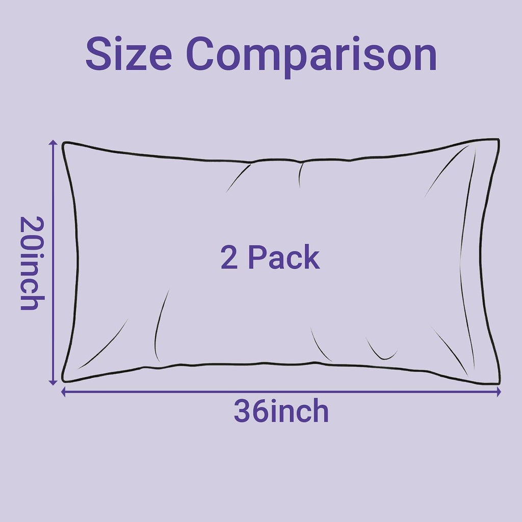 QJFabricCO Q&J Fabric Co. 2 Pack Satin Pillowcase Silk Like Pillow Cases 20x36 inch White Cooling Pillow Cases with Envelope Closure for Ha…