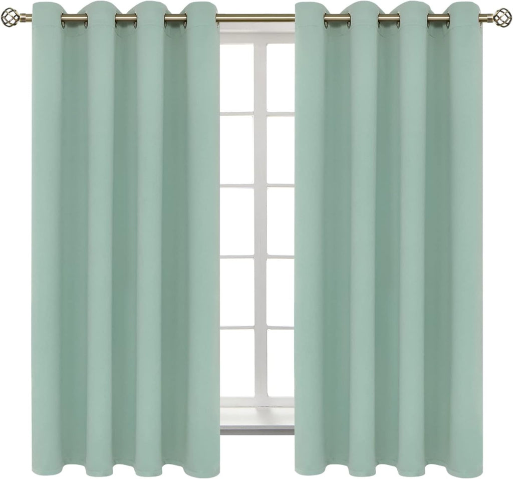 BGment Blackout Curtains - Grommet Thermal Insulated Room Darkening Bedroom and Living Room Curtains, Set of 2 Panels (52 x 63 Inch, Frosty…