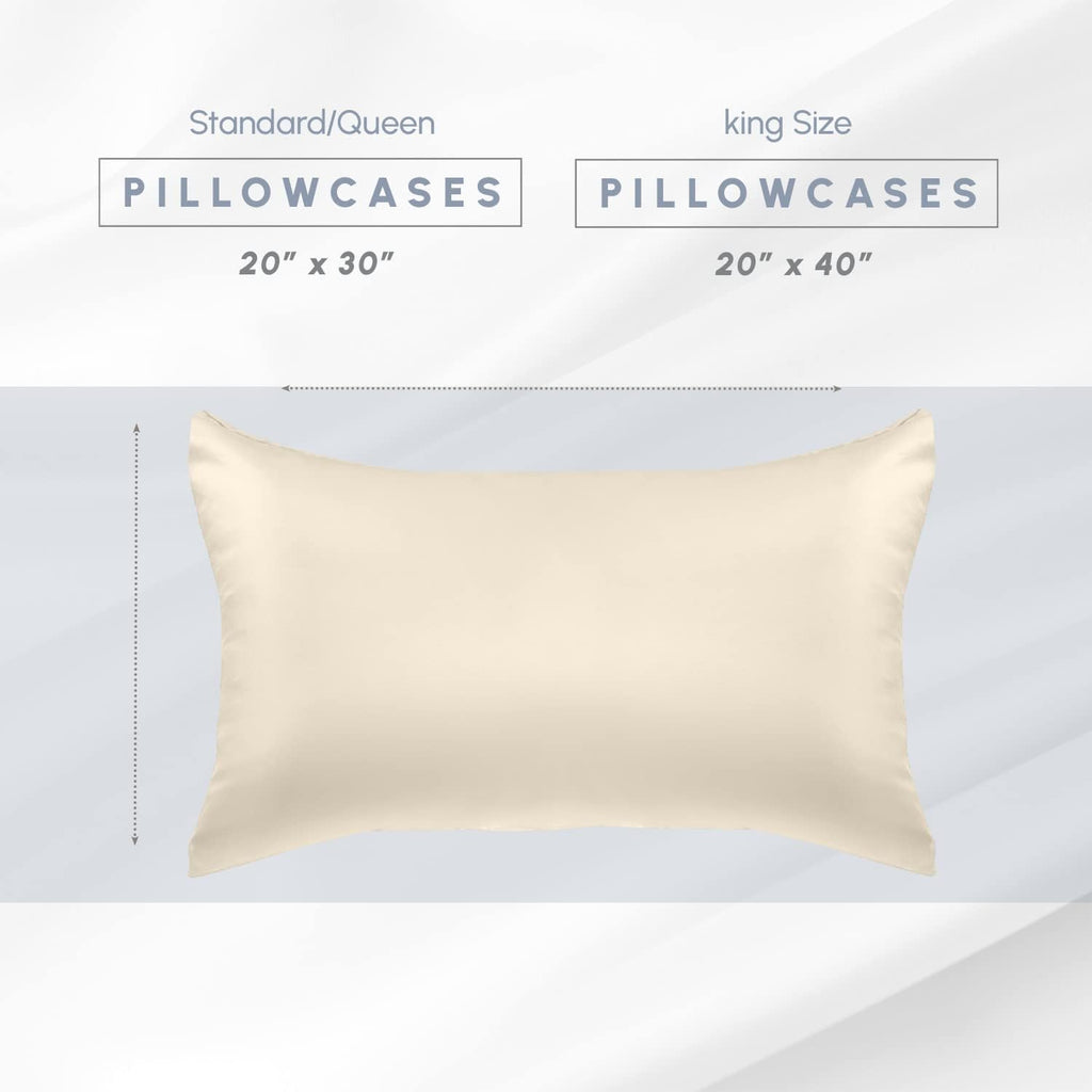Elegantcomfort Elegant Comfort 6-Pack King Size Cream Satin Pillowcase Set with Hidden Zipper Closure, Silky Smooth for Hair and fabric…