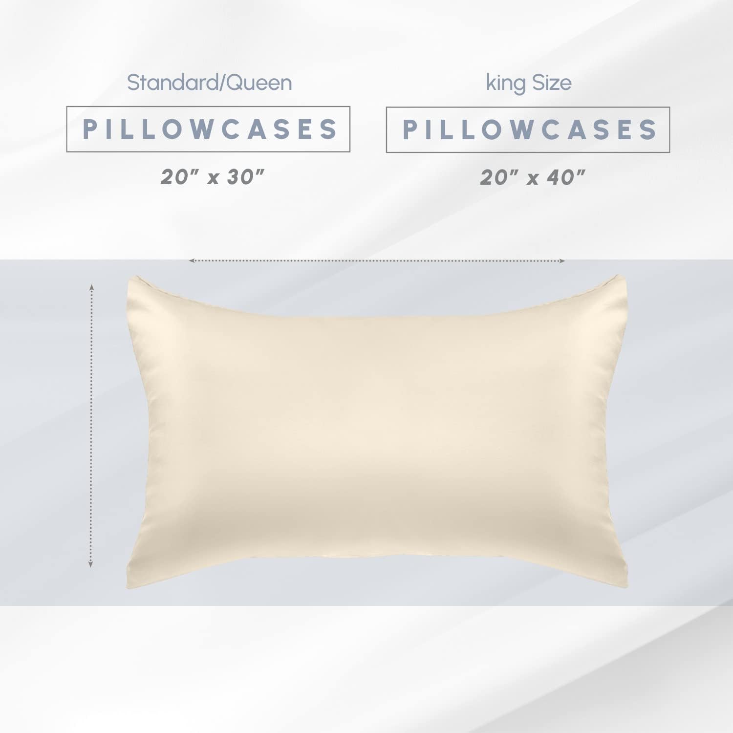Elegantcomfort Elegant Comfort 6-Pack King Size Cream Satin Pillowcase Set with Hidden Zipper Closure, Silky Smooth for Hair and fabric…