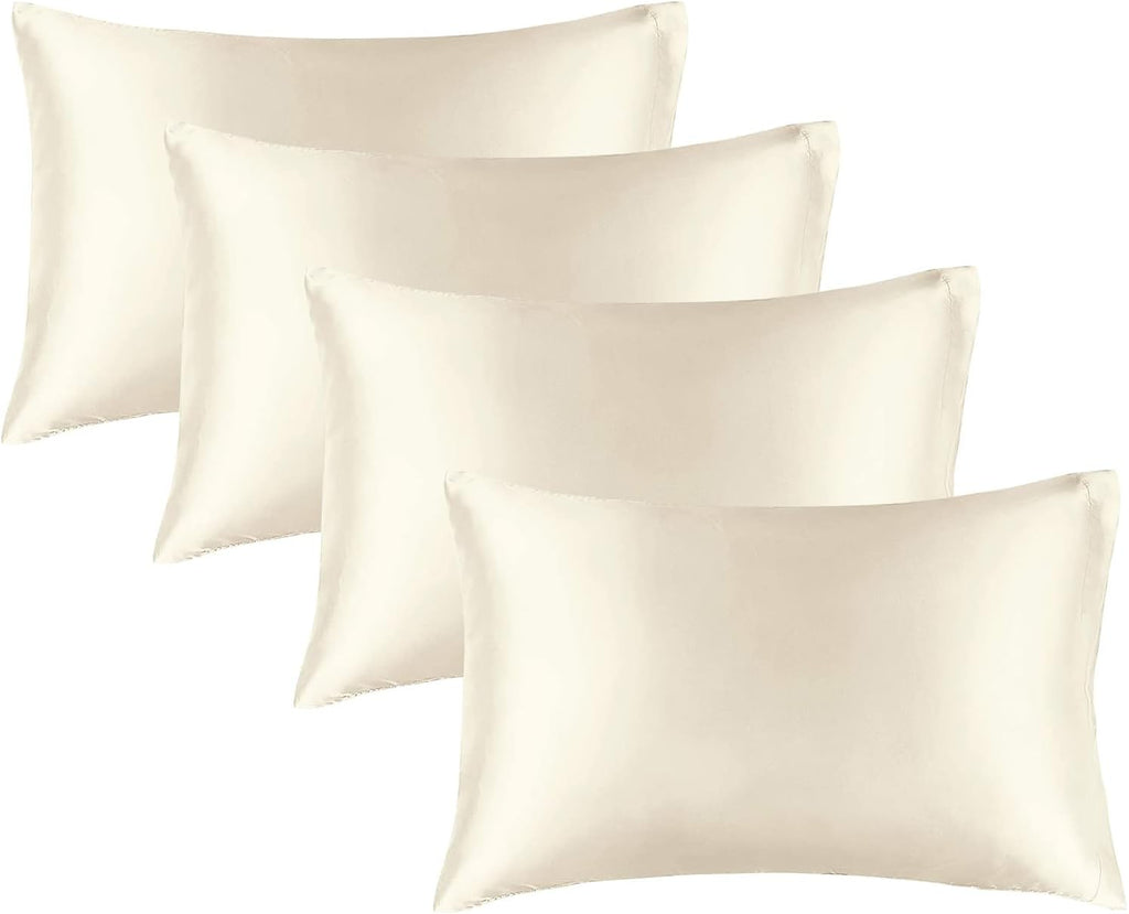 Bedelite Satin Pillowcase for Hair and Skin, Super Soft Similar to Silk Pillow Cases 4 Pack with Envelope Closure, Cooling Pillowcases for…