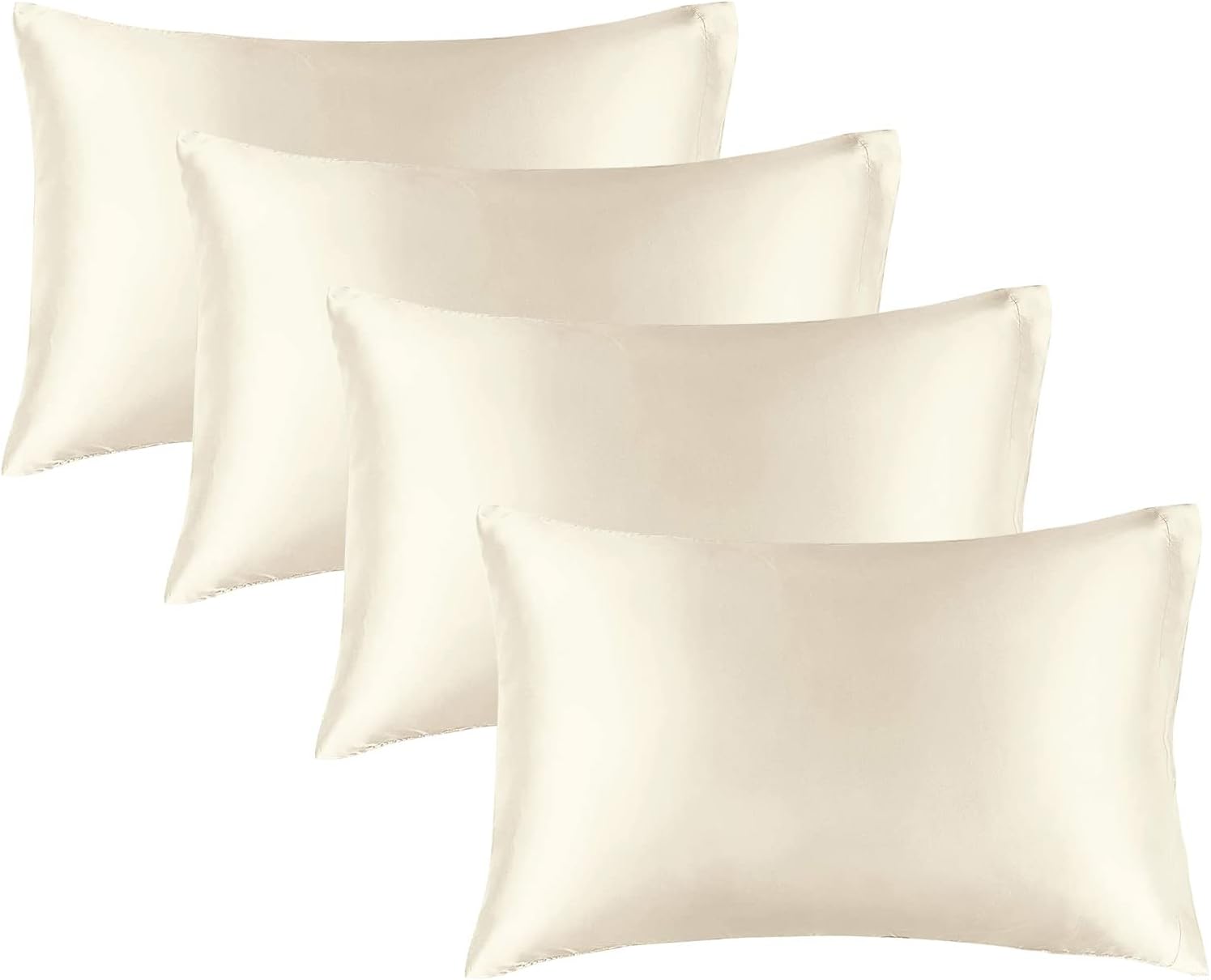 Bedelite Satin Pillowcase for Hair and Skin, Super Soft Similar to Silk Pillow Cases 4 Pack with Envelope Closure, Cooling Pillowcases for…