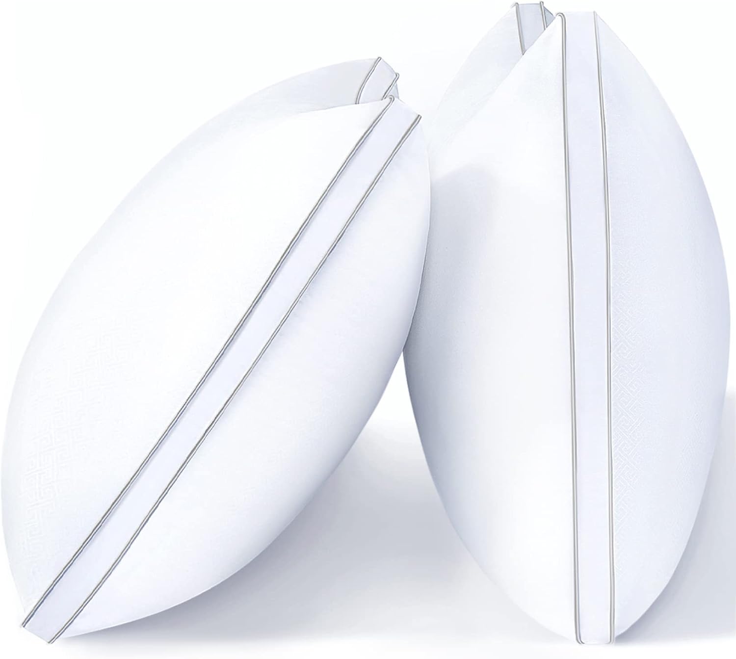 viewstar Bed Pillows King Size Set of 2, Firm Support Down Alternative Gusseted Pillows for Side, Back, or Stomach Sleepers, White