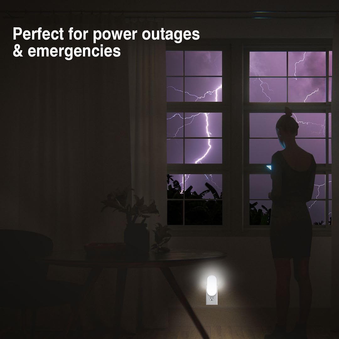 Camelion 3-Pack 4-in-1 Plug-in Power Failure Night Light, Motion and Light Sensor, Rechargeable Emergency Flashlight, Power Outage Light…