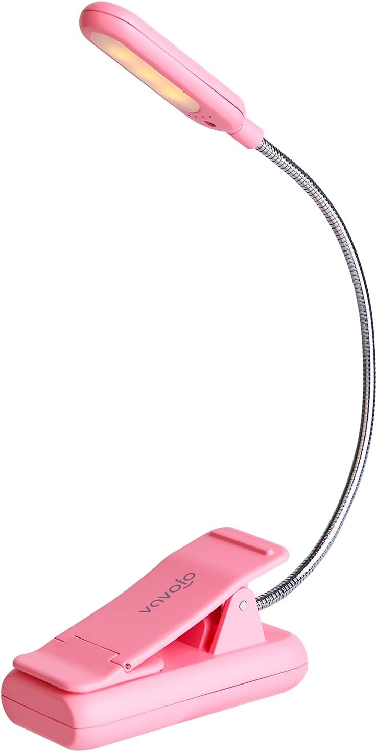 Vavofo Rechargeable Book Light for Reading in Bed Kids, 7 LED Reading Light with 9-Level Warm Cool White Daylight, Eye comfort Lamp with…