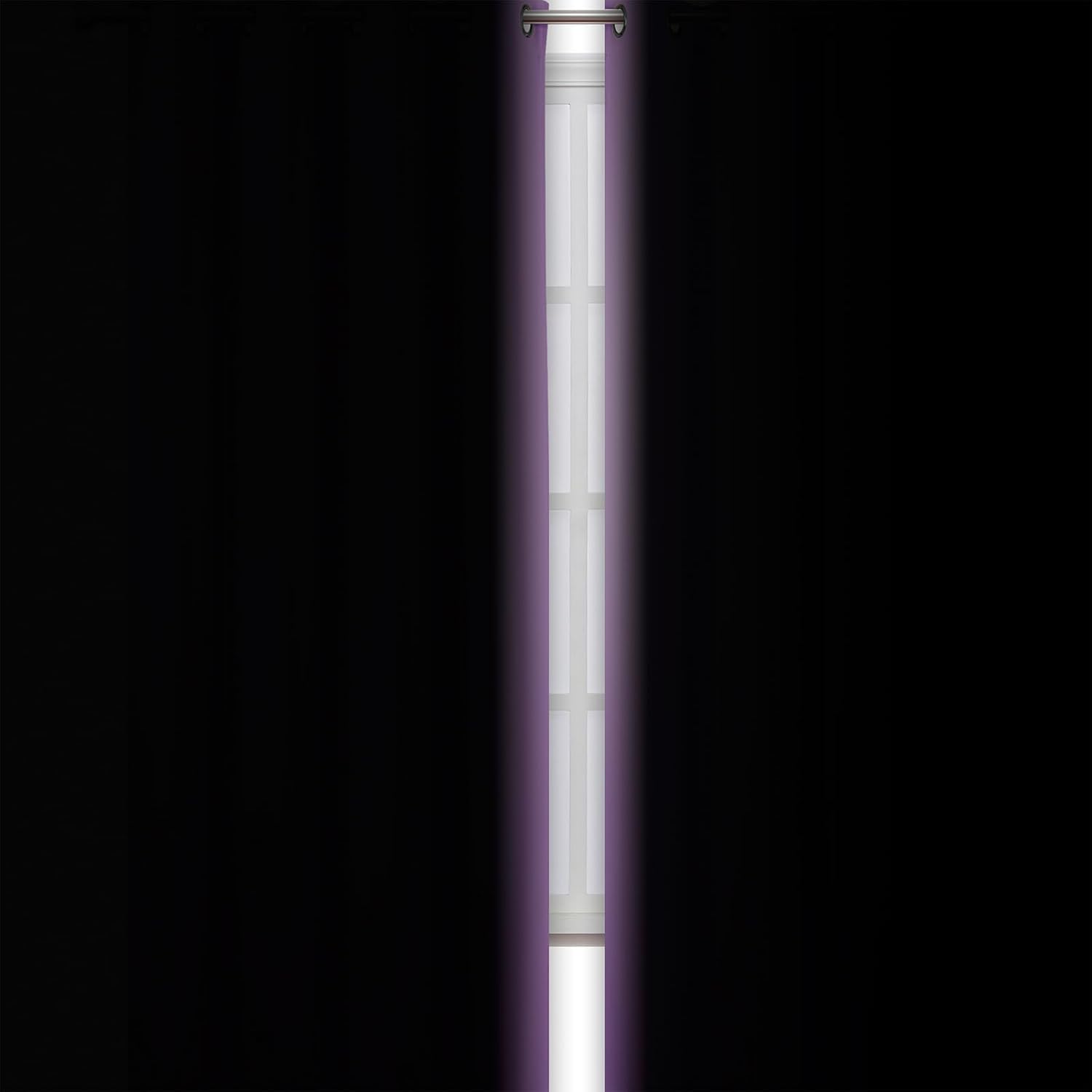 Lemomo Blackout Curtains 52 x 45 inch Lavender Curtains Set of 2 Panels/Thermal Insulated Room Darkening Bedroom Curtains 45 inch silver