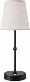 Cordless LED Table Lamp, 6000mAh Rechargeable Battery Operated Desk Lamp, 3-Level Dimming Metal Portable Nightlight for Restaurant…