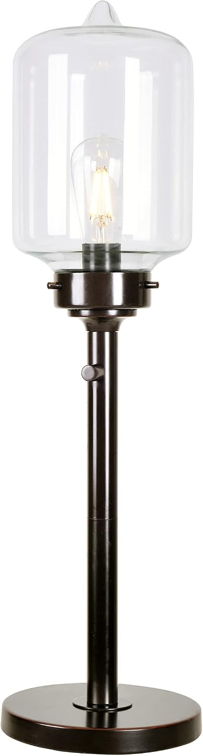 Kenroy Home 32407ORB Casey Table Lamp with Oil Rubbed Bronze Finish, Rustic Style, 28.25" Height, 7.875" Width, 7.875" Depth