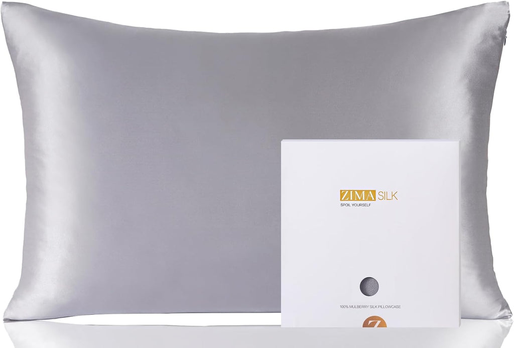 Zimasilk 100% Pure Mulberry Silk Pillowcase for Hair and Skin everyday comfort, Soft and Smooth, Both Sides Grade 6A Silk,600 Thread…