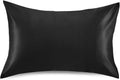 Black Color Pillow Covers Silk Pillowcase for Hair and Skin Soft Smooth Cooling Satin Pillowcase King Size Pillow Case for Women Boys…
