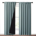 Nicetown 100% Blackout Curtains for Living Room, Privacy Protection & Noise Reducing Drapes, Black Lined Window Treatment Panels for Patio…