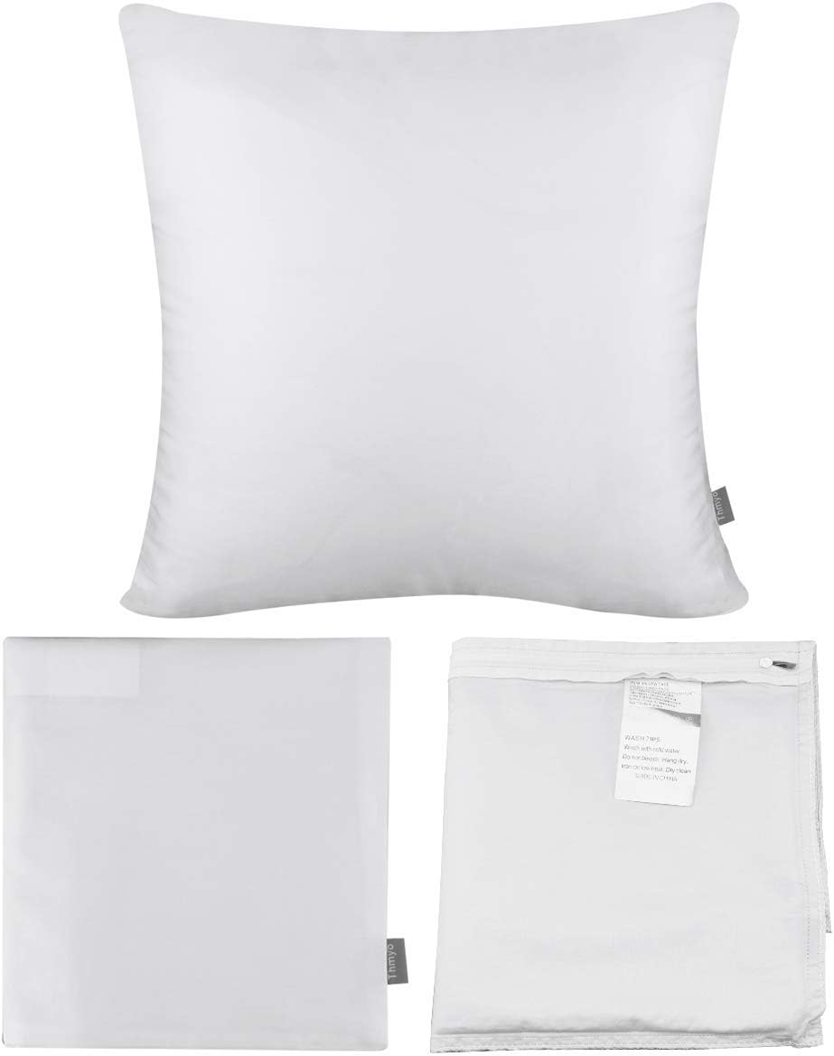 Thmyo 4-Pack 100% Cotton Comfortable Solid Decorative Throw Pillow Case, Square Cushion Cover Pillowcase Sublimation Blank Pillow Covers Va…