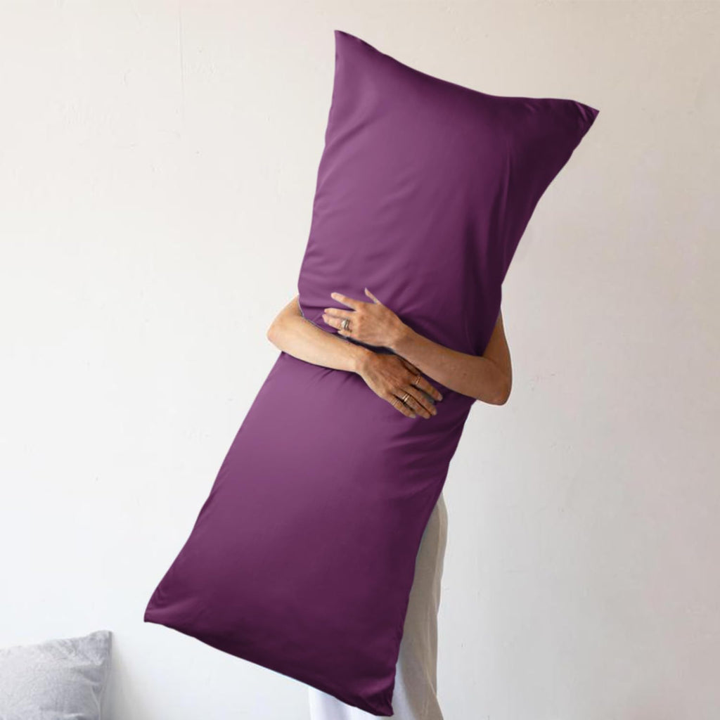 WishSmile Body Cooling Pillowcase Long Pillow Case Breathable Cool Silky Soft Rayon Derived from Bamboo Fabric, Hair and Skin Friendly, Dar…