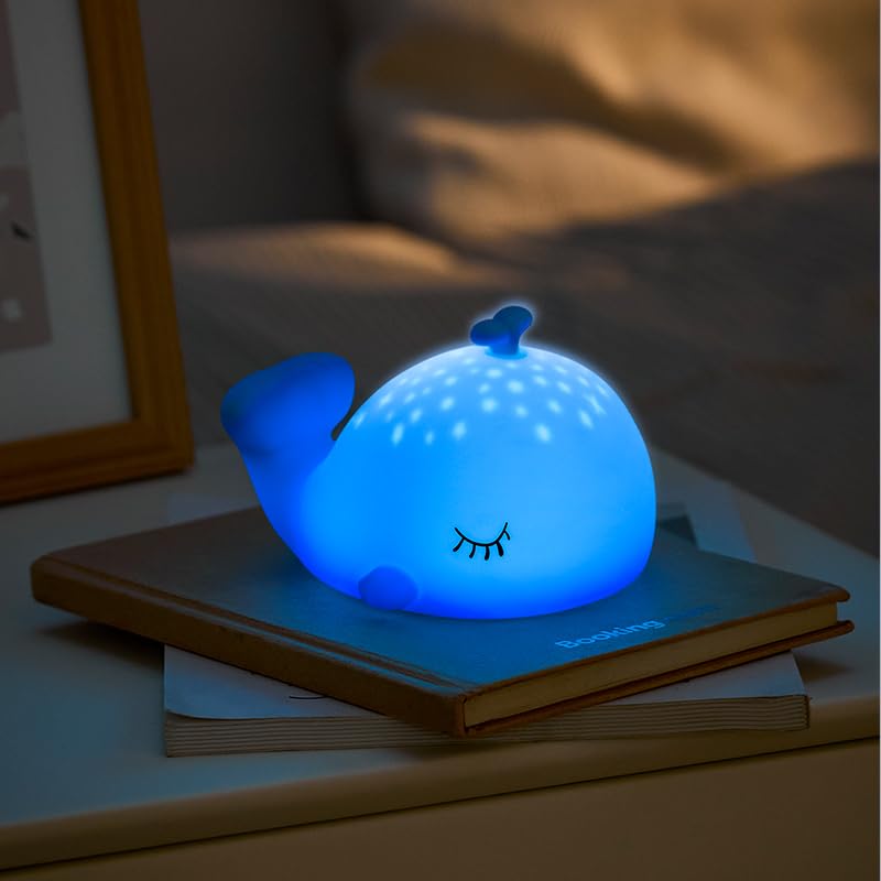 Whale Night Light, 7 Colors Dimmable Bedside Lamp, Touch Control Night Lamp with Timer Table Lamp, Used for Camping Party Room Decor (Whale)
