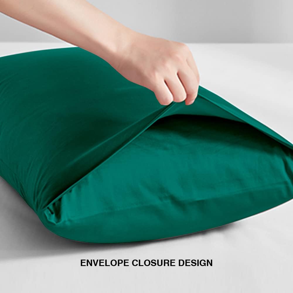 FLXXIE Pillow Cases Standard Size, Soft Microfiber Pillow Covers with Envelope Closure, Wrinkle, Stain Resistant Pillowcases, 2 Piece…