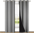 Nicetown Blackout Curtains 80 inches Long, Full Light Blocking Drapes with Black Liner for Nursery, Thermal Insulated Draperies for Hall, V…