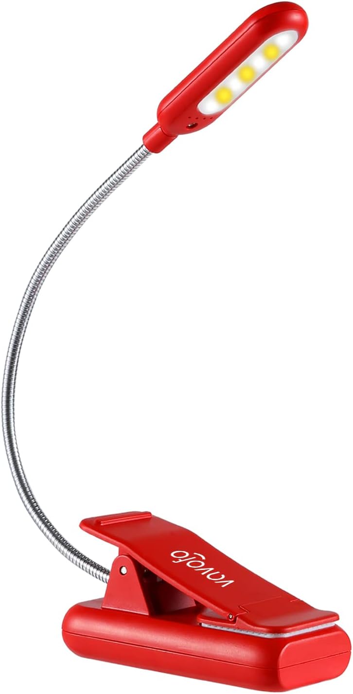 Vavofo Rechargeable Book Light for Reading in Bed Kids, 7 LED Reading Light with 9-Level Warm Cool White Daylight, Eye comfort Lamp with…
