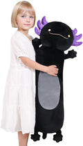Dalmao 36" Giant Black Axolotl Stuffed Animal, Cute Soft Long Axolotl Plush Body Squishy Pillow Big Plushies Toy, Gift for Kids, Boys…