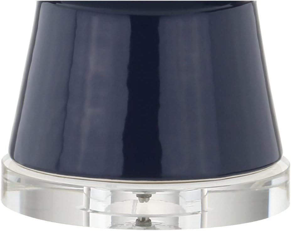 JONATHAN Y 28.5" Navy Ceramic Table Lamp for Living Room Bedroom Nightstand, Modern Hourglass LED Bedside Lamp with Crystal Base and…