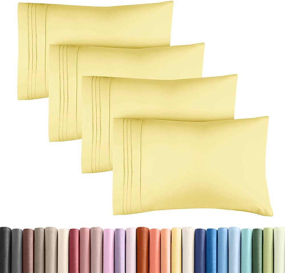 King Standard Pillow Cases Set of 4 - Soft Hotel Quality Pillowcase Covers - Comfy Bedding for Women, Men, Kids & Teens - Machine…