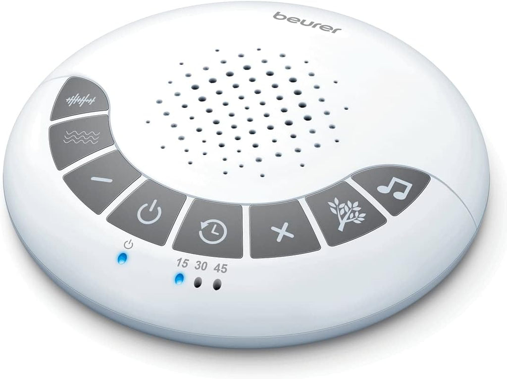 Beurer White Noise Machine with 4 Soothing Sounds | Sound Machine with Auto Shut-Off Sleep Timer | Portable White Noise Machine for…