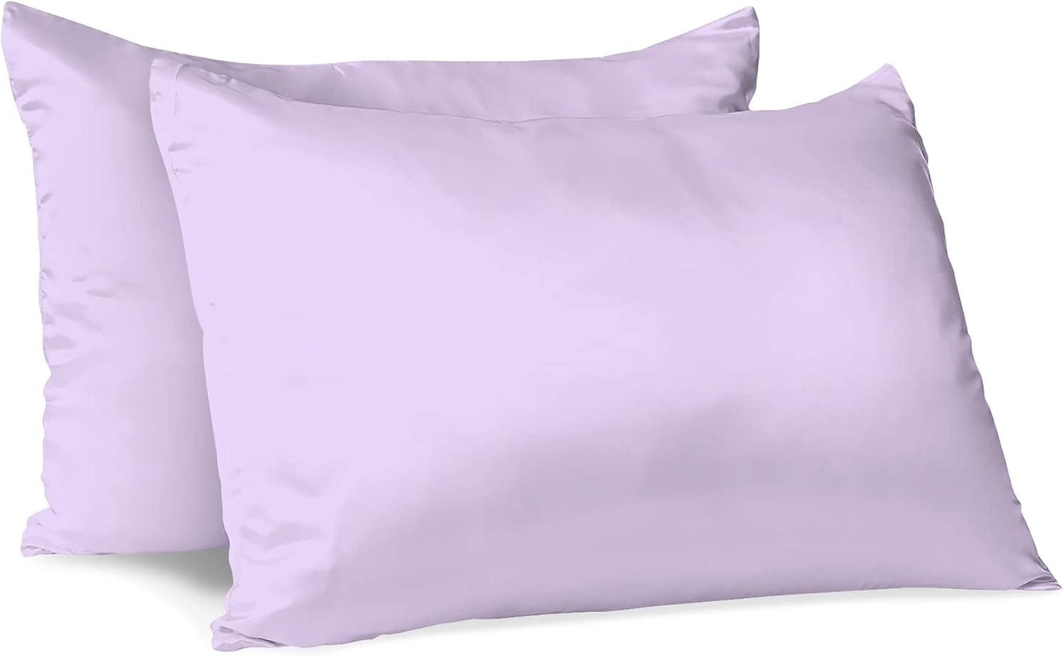 MorningGlamour Morning Glamour Satin Pillowcases for Hair & Skin, Similar to Silk, Standard/Queen Size Set of 2, Cooling Pillow Case with E…