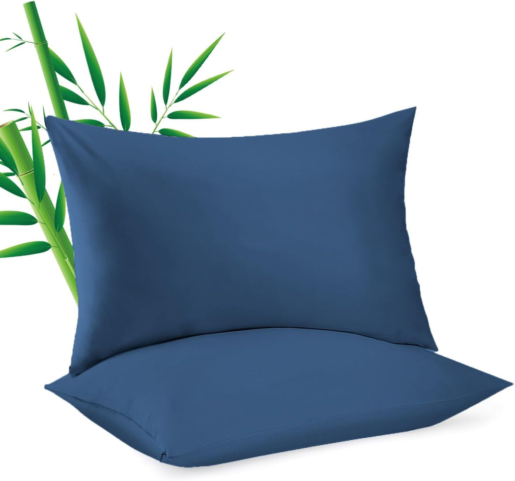ShunjieHome 4 Pack Bamboo Viscose Pillow Protectors Toddler Size, 400 Thread Count Cooling Zippered Pillowcases for Hot Sleepers & Night Sw…