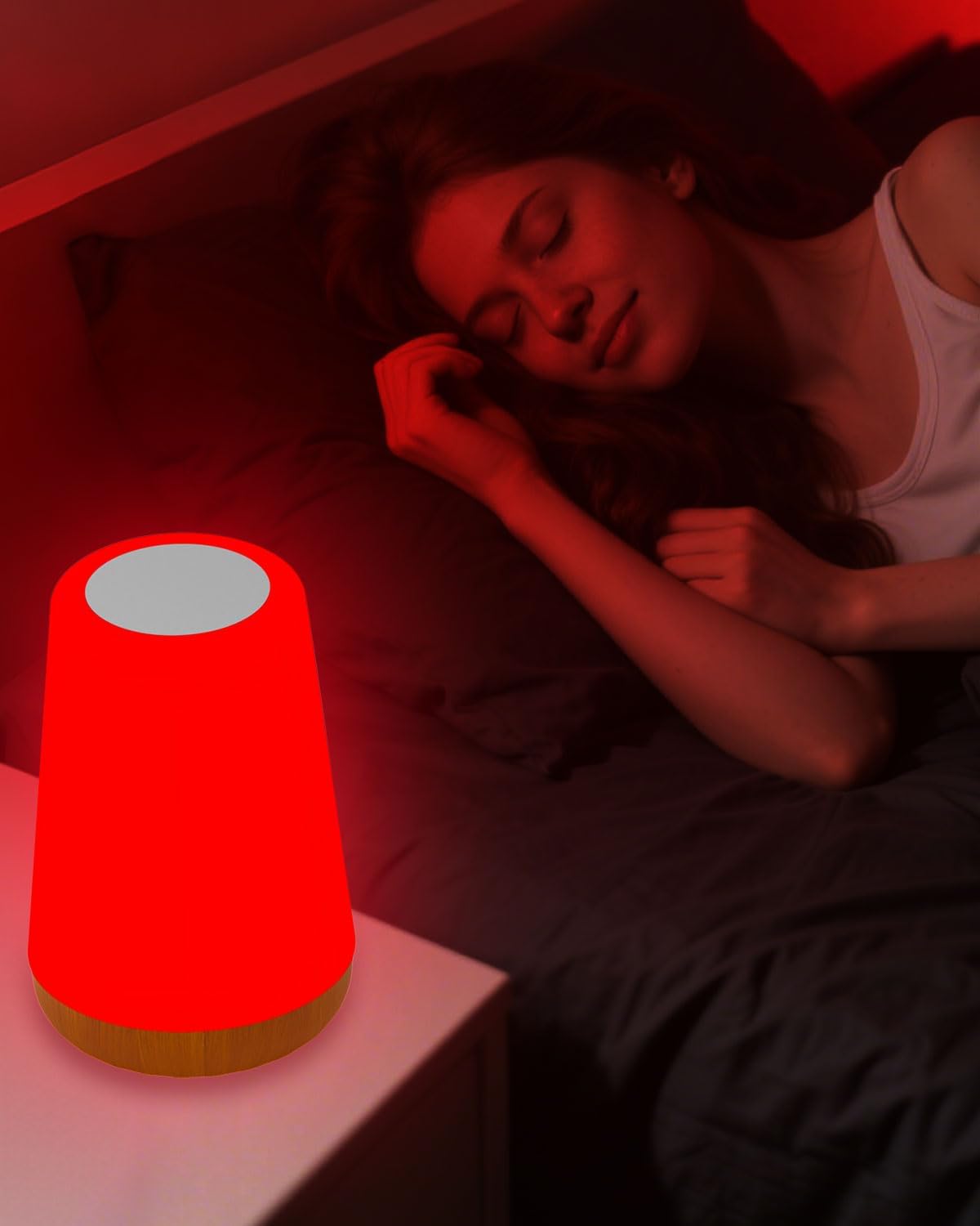 Tlaotniy Red Light for LampBlue Light Blocking Dimmable for Stress Relief Relaxation Travel Meditation and Yoga, 670nm Red Lamp (…