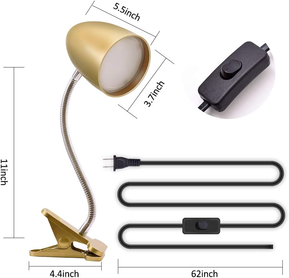 Eenergeticlighting E ENERGETIC LIGHTING Clip on Light for Bed, Non-Dimmable Clip on Reading Light for Bed, 4000K Cool White, 3.5W 240 LM De…