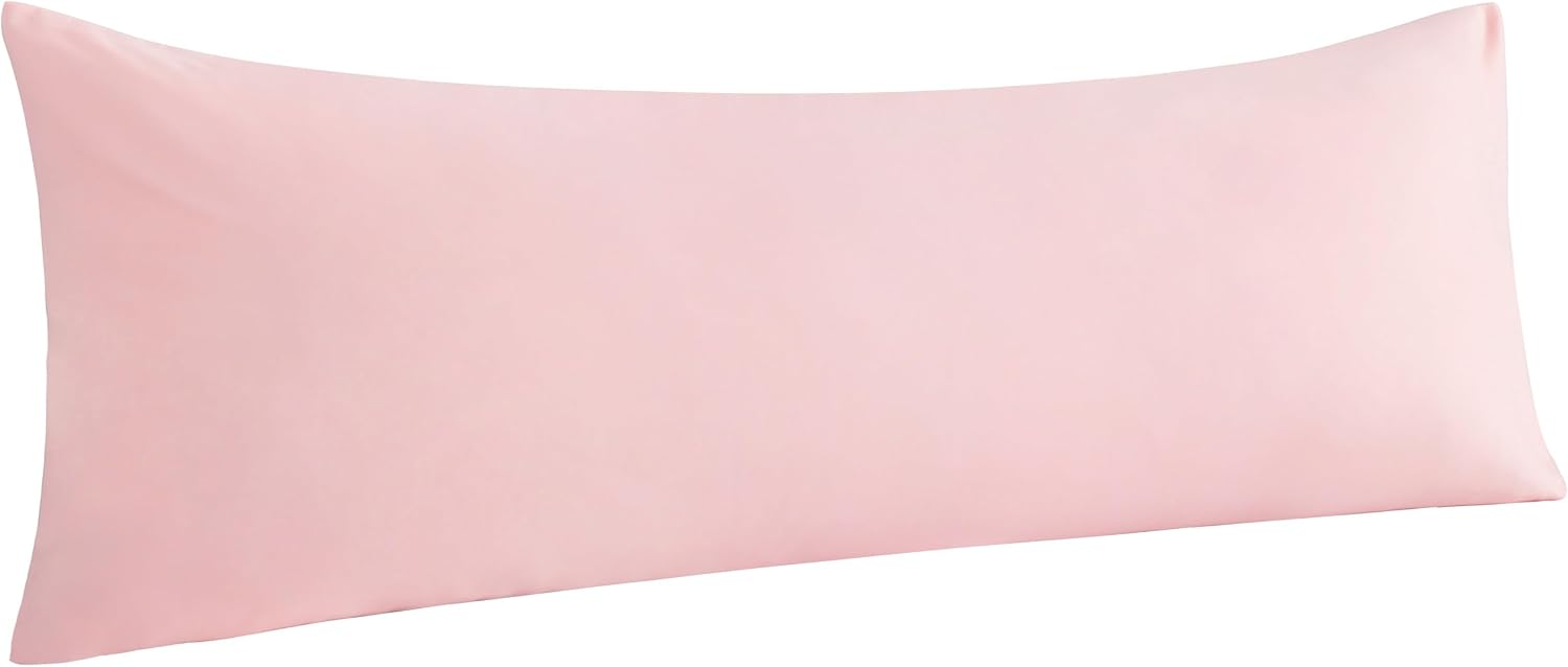 Ntbay Body Pillowcase - Brushed Microfiber 20x54 Pillowcase - Soft, Wrinkle-Free, Fade-Resistant, Stain-Resistant, Blush Pink Body Pillow C…
