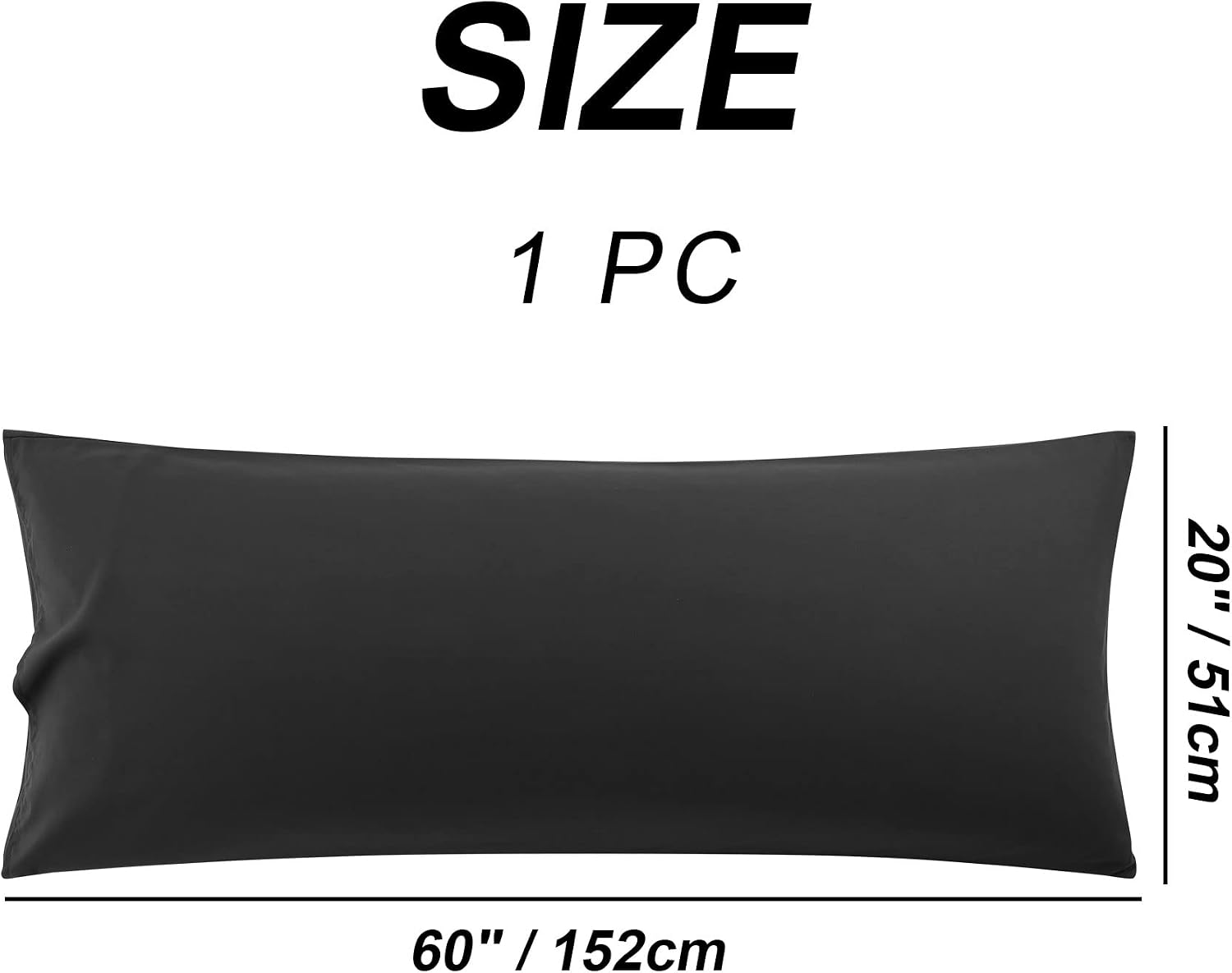 uxcell 100% Microfiber Body Pillow Cover | 1800 Thread Count Pillowcase | Soft Pillow Case with Envelope Closure | 90 GSM Ployester | No Wr…