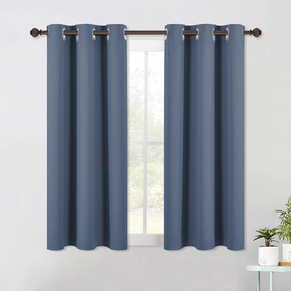 NICETOWN Blackout Draperies Curtains for Kids Room, Window Treatment Thermal Insulated Solid Grommet Blackout Drape Panels for Bedroom…