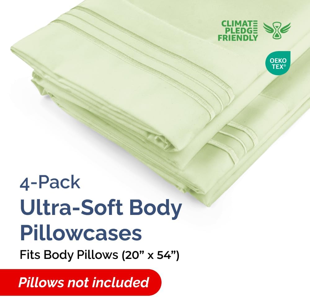 Body Pillowcases Set of 4-20x54 Long Body Pillow Case - Soft Body Pillow Cover for Sleeping & Side Sleepers - Breathable & Fade Free…