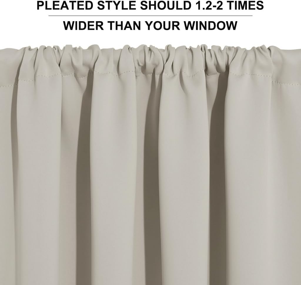 Rybhome RYB HOME Privacy Bathroom Window Curtains, Short Thermal Insulated Heat Blocking Privacy Rod Pocket Half Window Curtain Tiers for N…