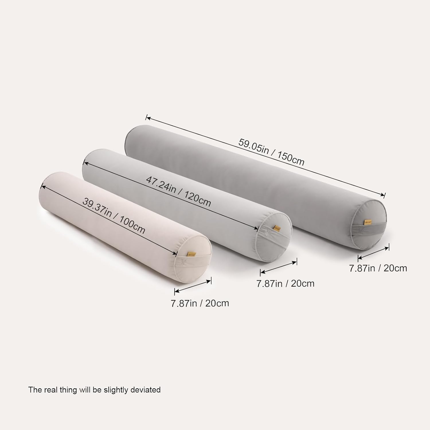 Body Pillow for Adults, Long Round Pillow, Big Cylindrical Pillow, Large Full Bolster Pillows for Side Sleepers (Silver Gray, 59"*7.87")