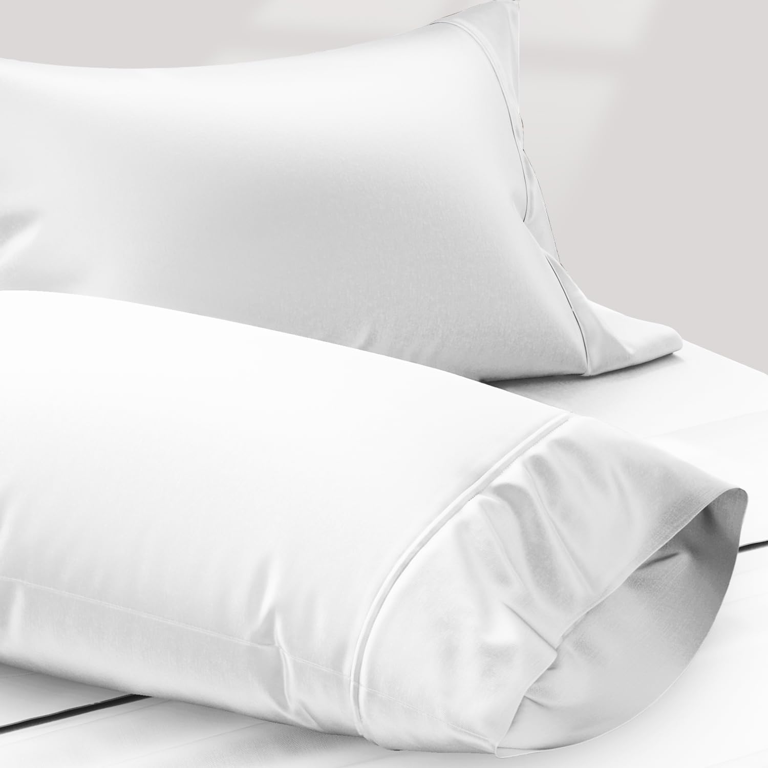 TEXAS LINEN CO. 100% Egyptian Cotton Pillow Cases King Size Set of 2 - Luxury 1200 Series Star Sleepin' Collection Sateen Pillow Covers…