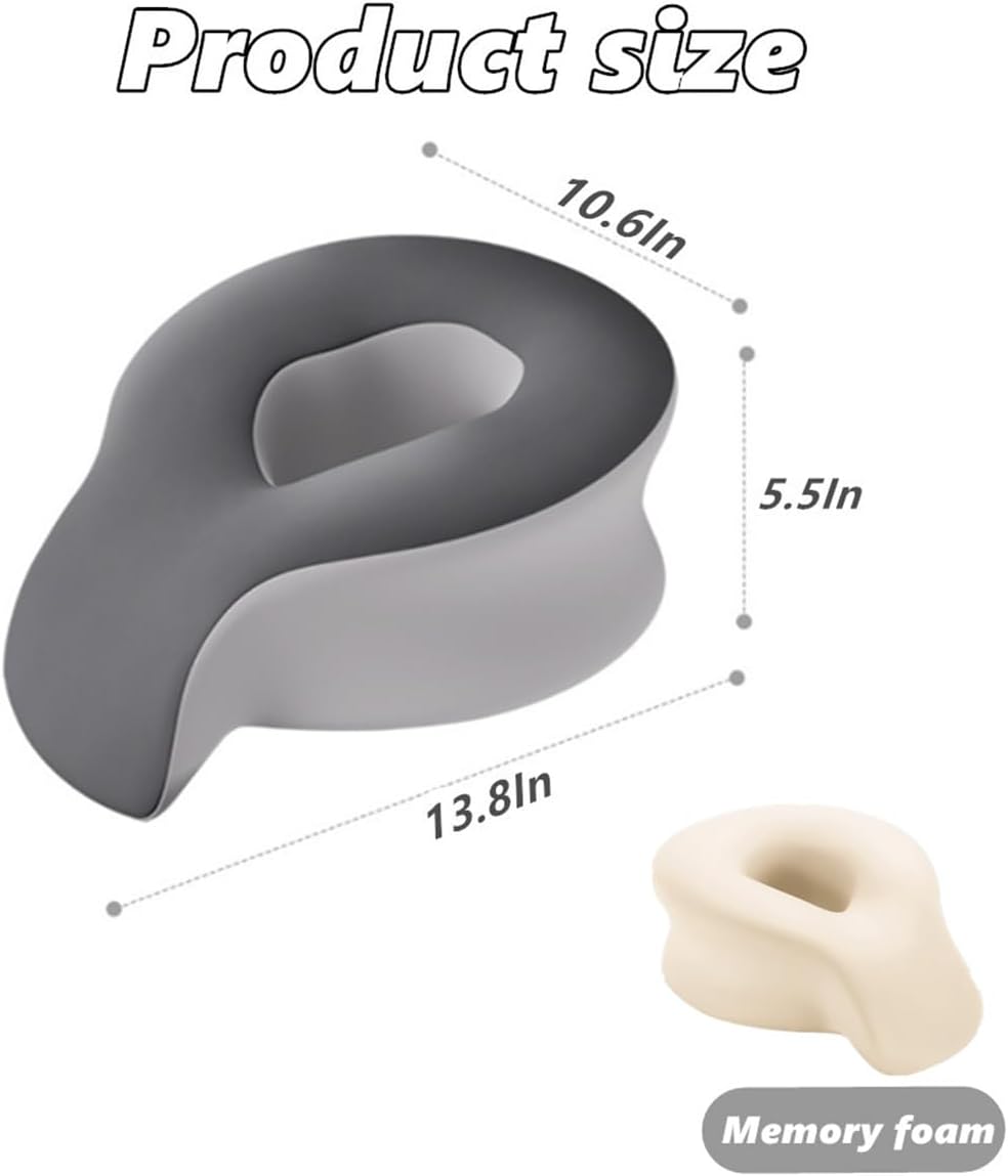 chislim Ergonomic Memory Foam Office Pillow for Napping & Sleeping, Washable Cover, Chest-Support Design, Compact & Portable