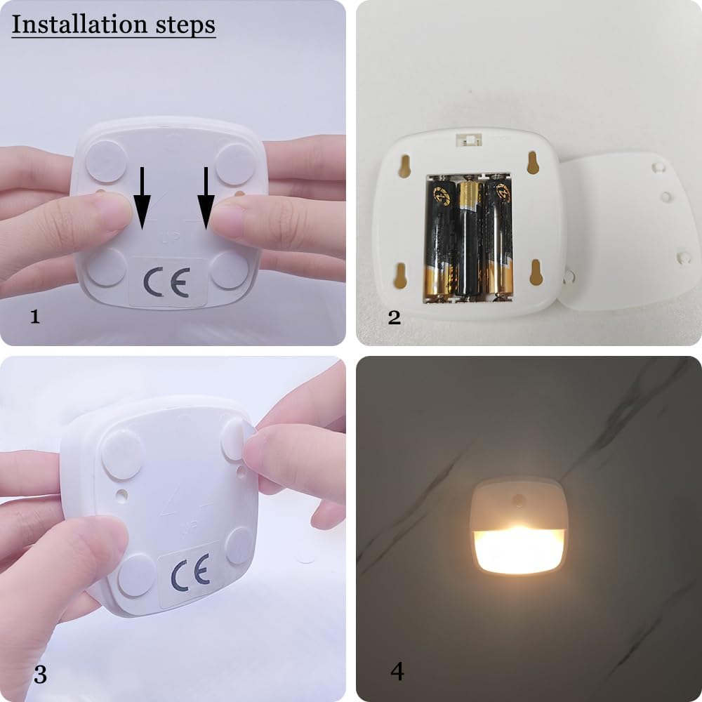 Consss Motion Activated Night Light, Nightlights with Light Sensors Dual Color Modes 6000K White Light/3000K Warm Light Adhesive…