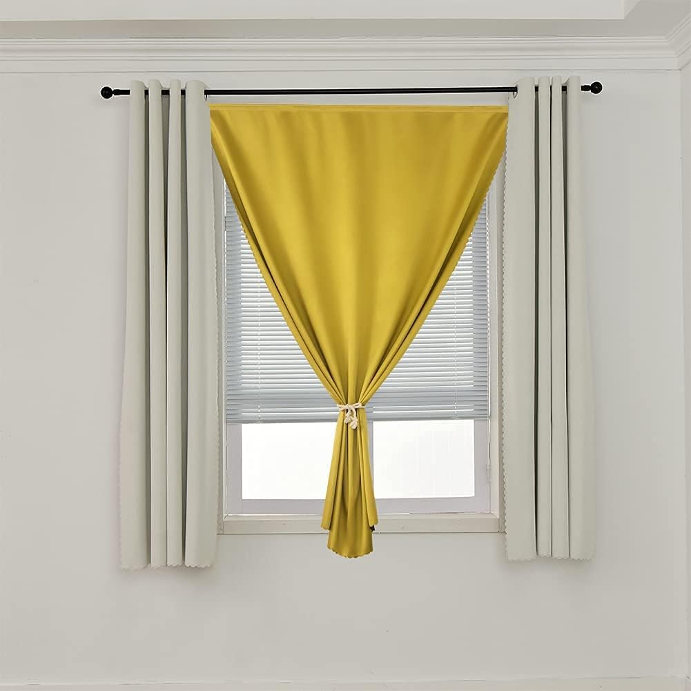 Jilron Autohesion Curtains for Windows, Bedroom Blackout Curtains for - Thermal Lnsulated No Drill Curtains Room Darkening Black Small Drape…