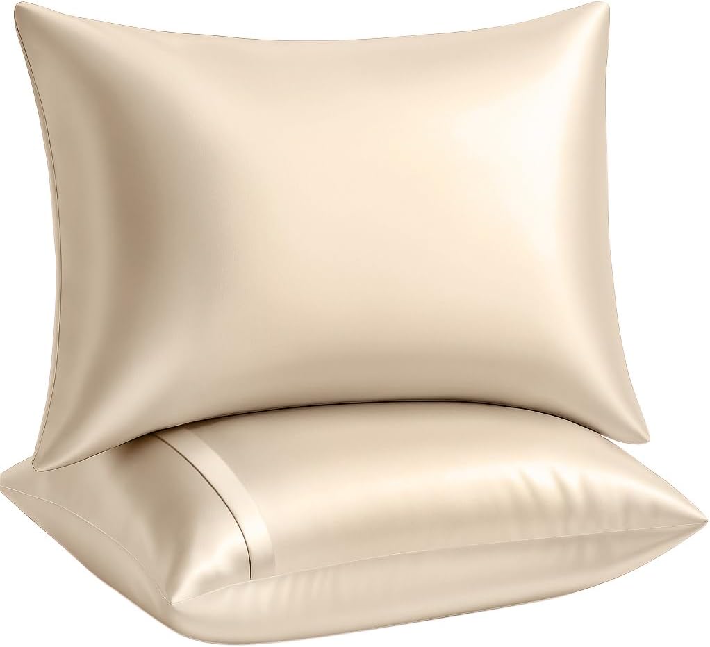 Blissford Satin Pillowcase with Zipper, for Hair and fabric comfort, Feels Soft and Cool Like a Silk Pillowcase, Satin Pillow Cases 2…
