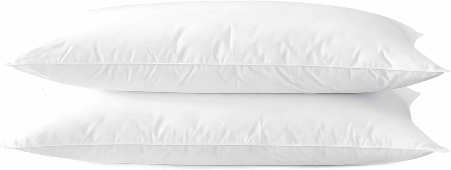 Acteb Ultra Thin Flat Soft Bed Pillows King Size Set of 2 Pack for Sleeping 20"x36", Hypoallergenic Skin Friendly Machine Washable
