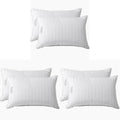 Martha Stewart Hotel Collection Bed Pillows 100% Cotton 500 Thread Count Damask Stripe Embroidered King Size (Pack of 6)