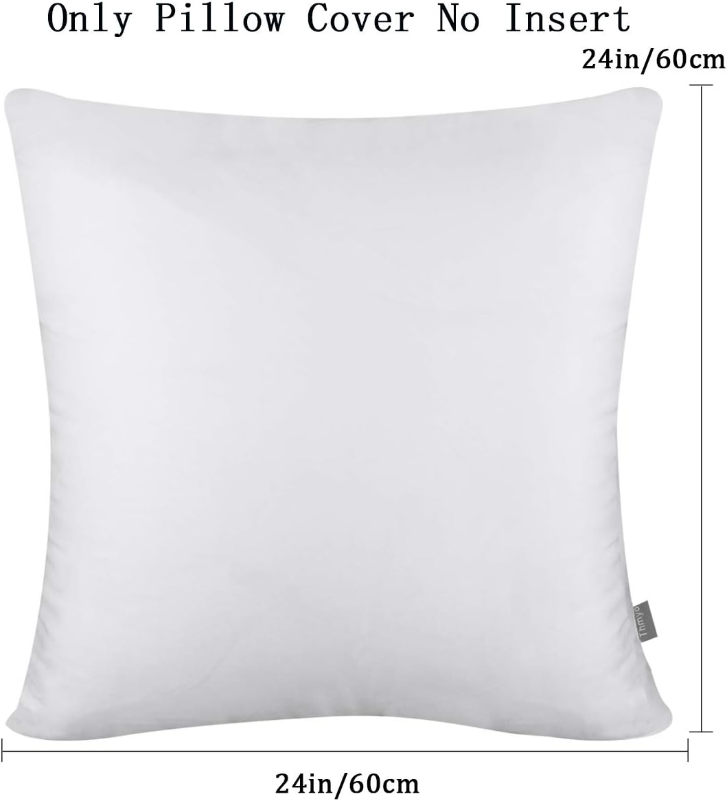 Thmyo 4-Pack 100% Cotton Comfortable Solid Decorative Throw Pillow Case Square Cushion Cover Pillowcase Sublimation Blank Pillow Covers DIY…
