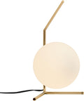 BOKT Mid Century Modern Brass Table Lamp Large Globe Ball Desk Lamp Brush Gold Metal Reading Lamp Industrial Bedside Nightstand Reading…