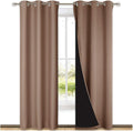 Nicetown 100% Blackout Curtains Thermal, Noise Cancellation and Privacy Truly Blackout Curtains for Patio Door, Black Lined Blackout Drapes…