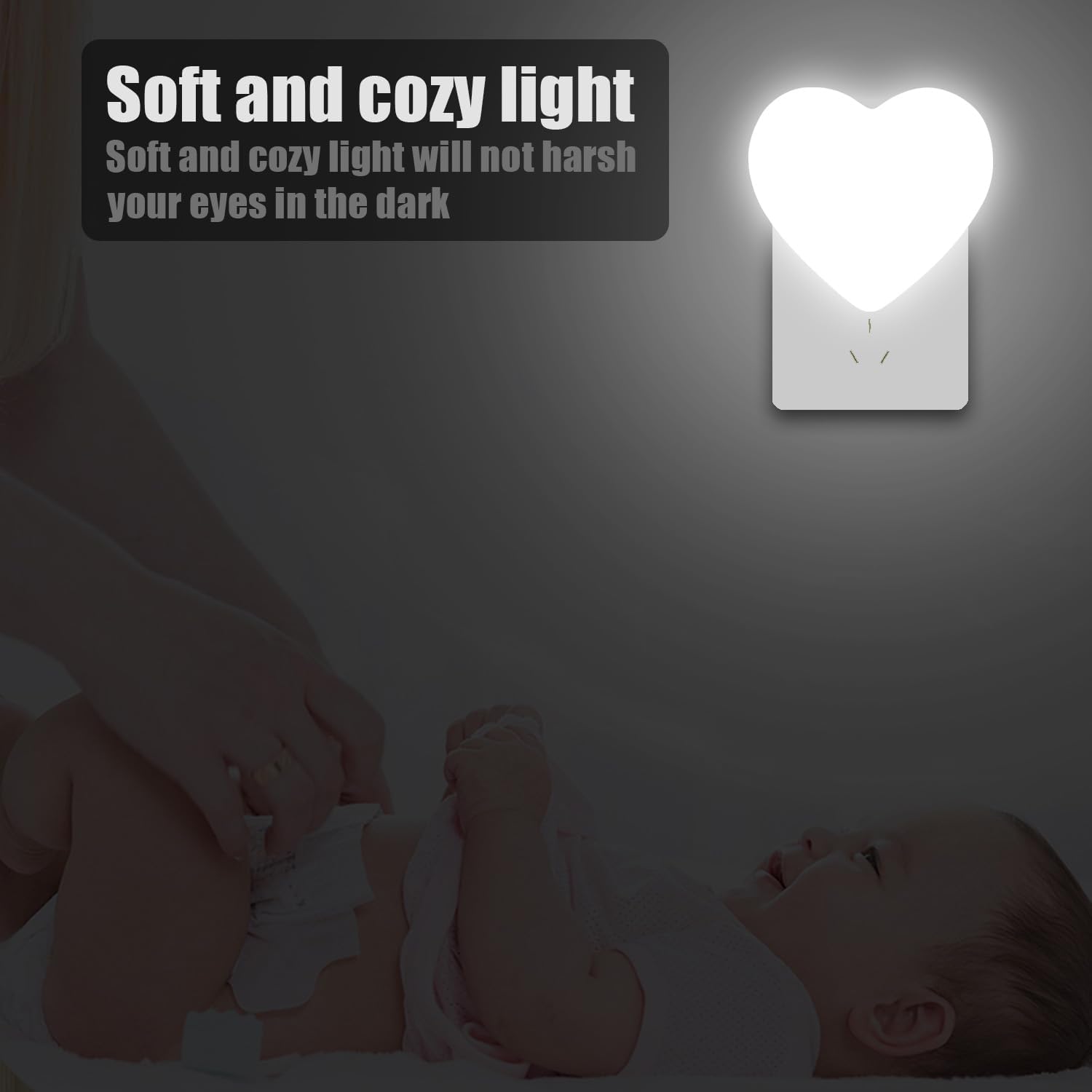 INZU Night Lights Plug into Wall, LED Night Light for Kids, Cute Nightlight with Auto Dusk to Dawn Sensor, LED Nightlight with Soft Warm…