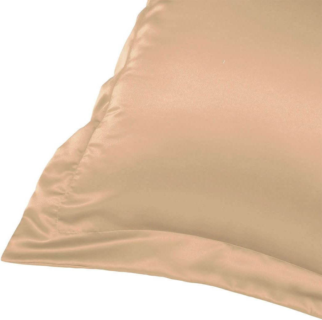 PiccoCasa 2 Pack Satin Pillowcase for Hair and Skin, Euro Sham Pillow Covers Soft Silky Oxford Pillow Cases with Envelope Closure Standard(…
